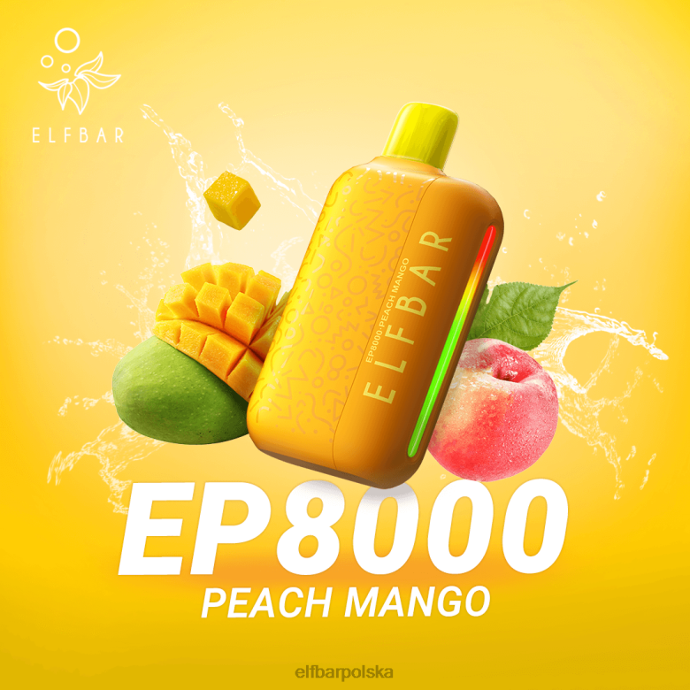 ELFBAR jednorazowe vape nowe zaciągnięcia ep8000 46XNB74 brzoskwiniowe mango